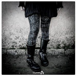 Goth Grunge Leggings - Post Apocalyptic Punk Rocker Urban Decay Dystopian